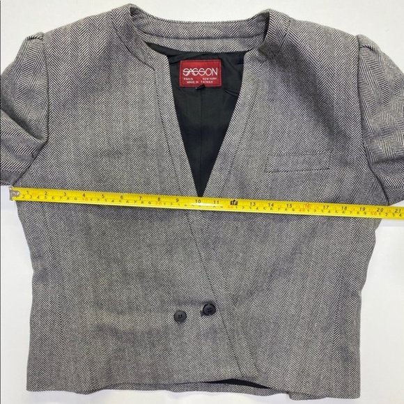 Vintage Sasson Cropped Jacket 80s 90s - Picture 6 of 6